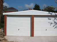 apex garage double pvc brick front 
