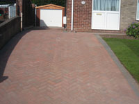 Block  paved drive with new garage & turf Stoke on Trent are 